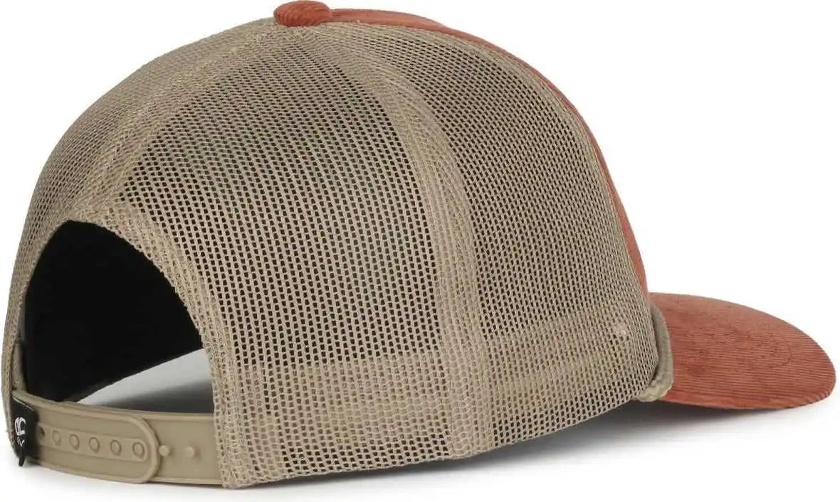 Oc Sports Occordm Corduroy Mesh Back with Cord Cap - Burnt Orange Khaki - Osfm