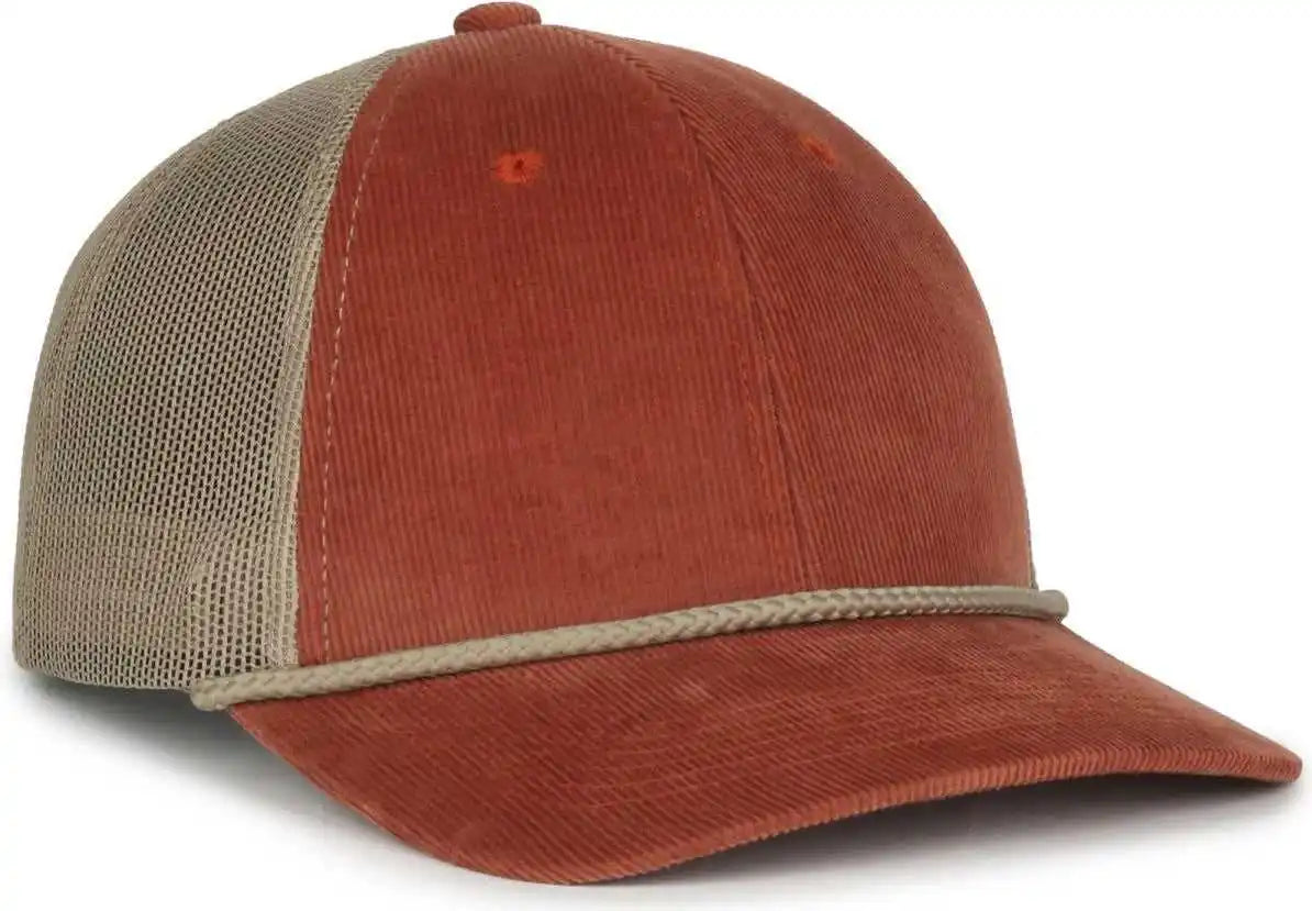Oc Sports Occordm Corduroy Mesh Back with Cord Cap - Burnt Orange Khaki - Osfm