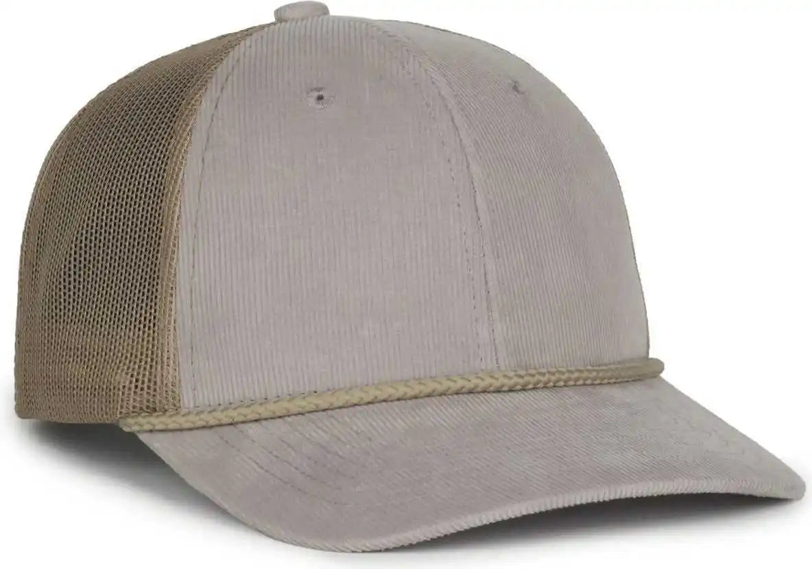 Oc Sports Occordm Corduroy Mesh Back with Cord Cap - Light Gray Khaki - Osfm