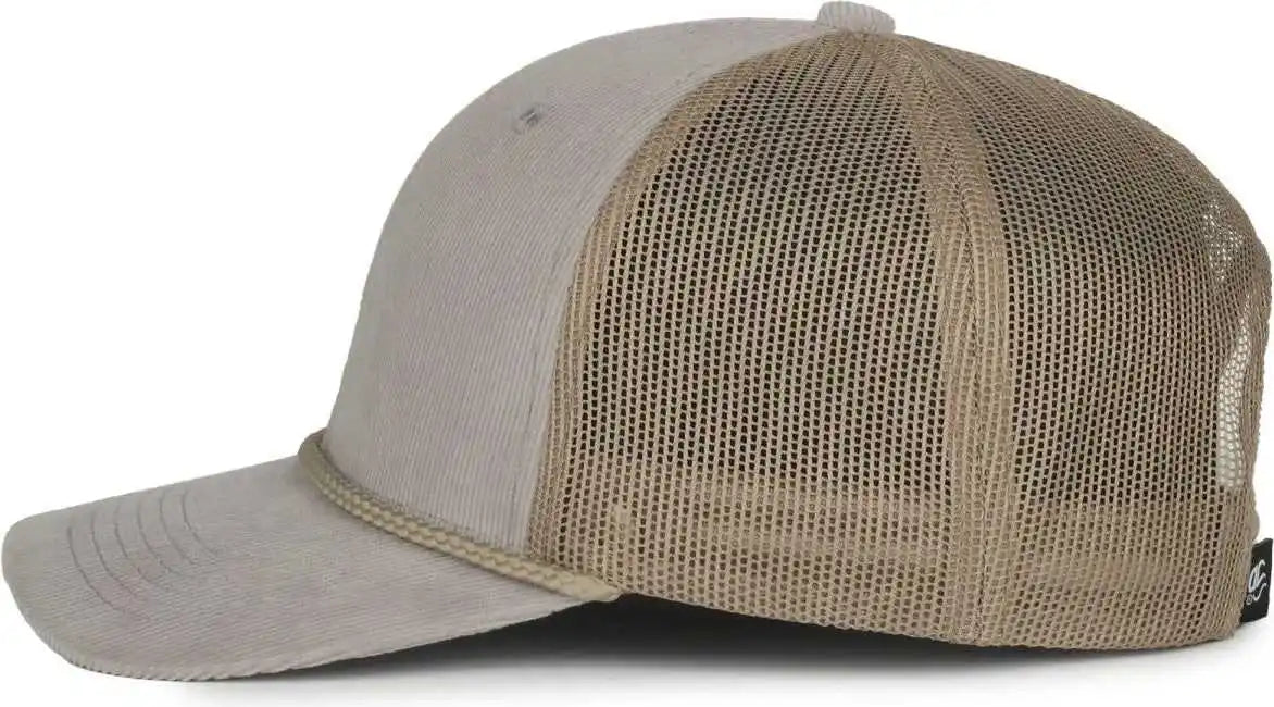 Oc Sports Occordm Corduroy Mesh Back with Cord Cap - Light Gray Khaki - Osfm