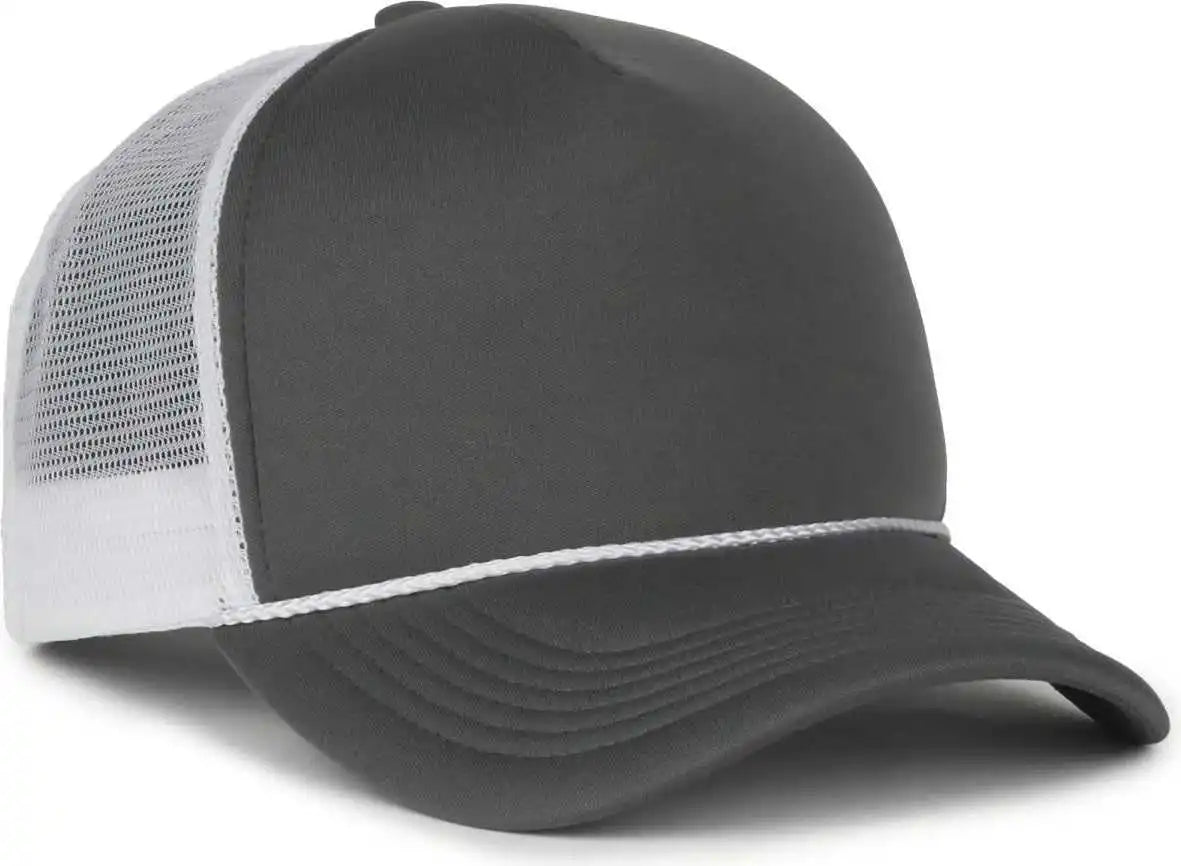 Oc Sports Ocfoam 5 Panel Foam Mesh Trucker with Cord Cap - Charcoal White - Osfm