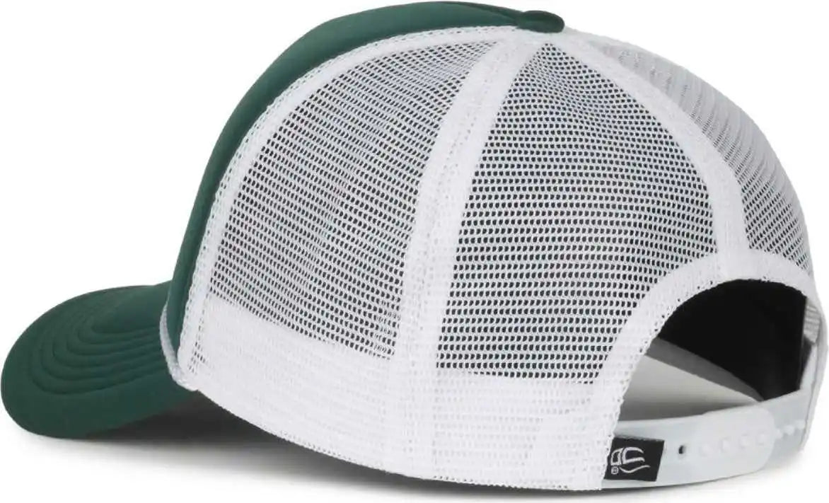 Oc Sports Ocfoam 5 Panel Foam Mesh Trucker with Cord Cap - Dark Green White - Osfm