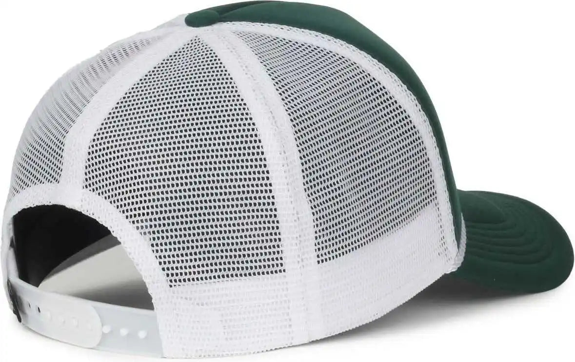 Oc Sports Ocfoam 5 Panel Foam Mesh Trucker with Cord Cap - Dark Green White - Osfm