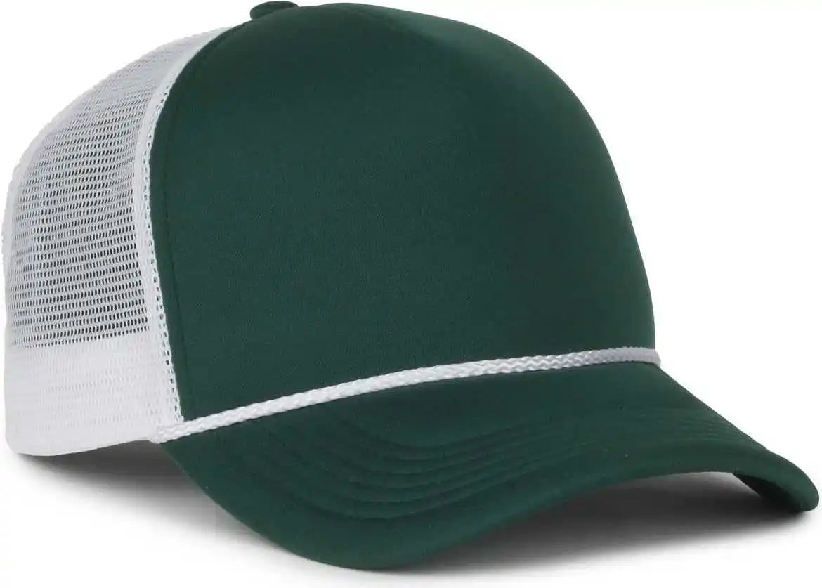 Oc Sports Ocfoam 5 Panel Foam Mesh Trucker with Cord Cap - Dark Green White - Osfm