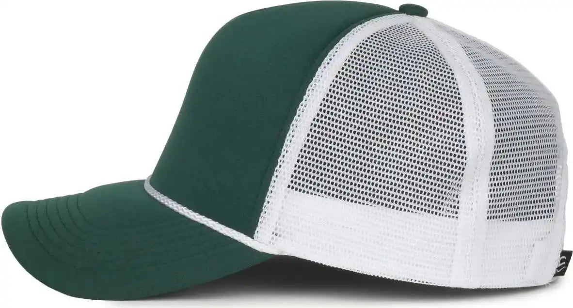 Oc Sports Ocfoam 5 Panel Foam Mesh Trucker with Cord Cap - Dark Green White - Osfm