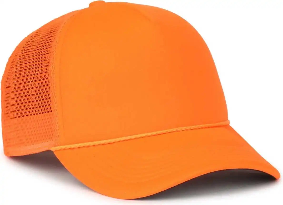 Oc Sports Ocfoam 5 Panel Foam Mesh Trucker with Cord Cap - Neon Orange - Osfm