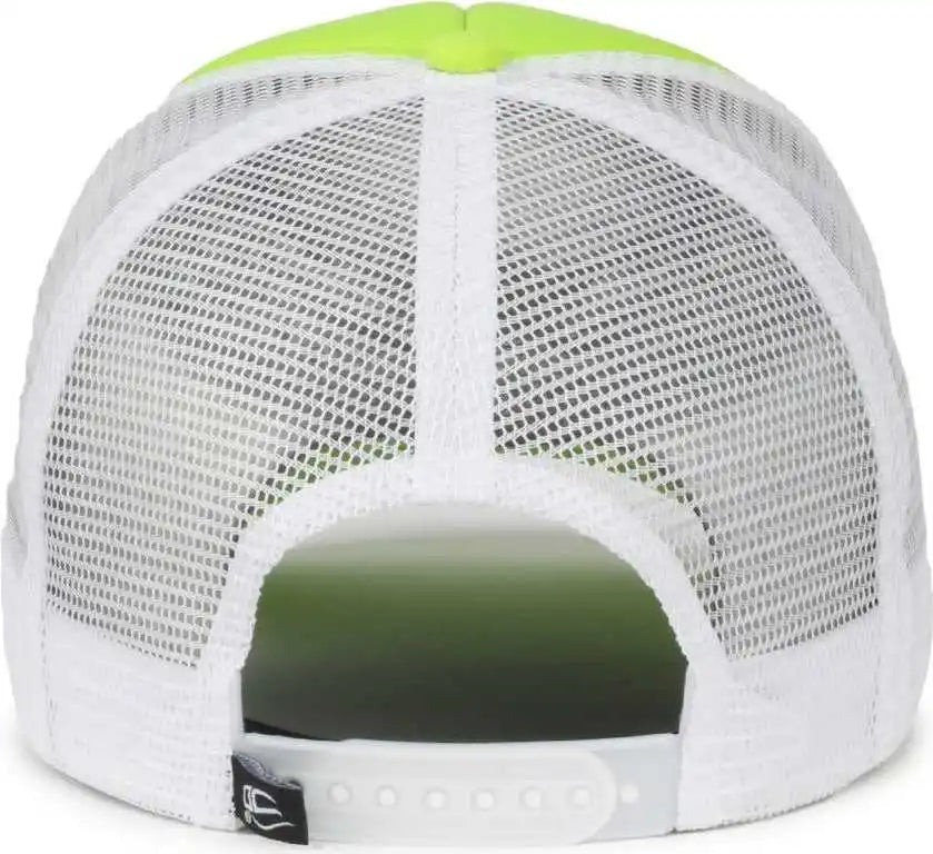 Oc Sports Ocfoam 5 Panel Foam Mesh Trucker with Cord Cap - Neon Lime White - Osfm