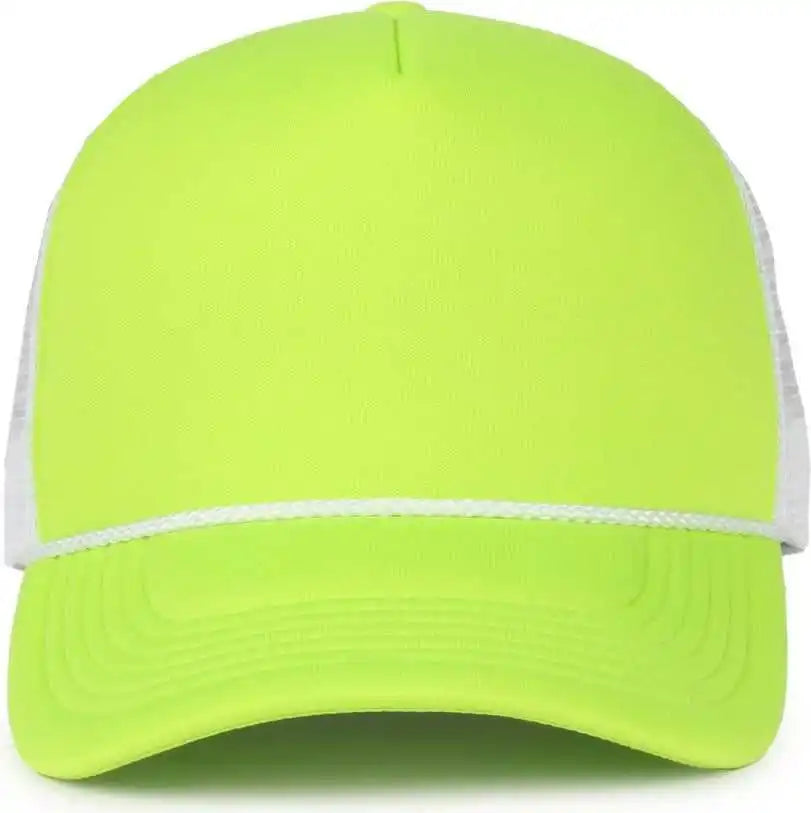 Oc Sports Ocfoam 5 Panel Foam Mesh Trucker with Cord Cap - Neon Lime White - Osfm