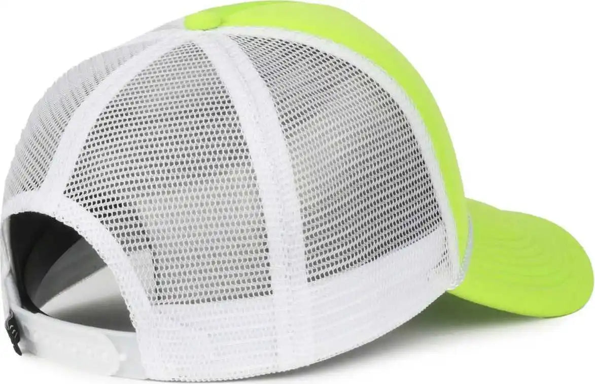 Oc Sports Ocfoam 5 Panel Foam Mesh Trucker with Cord Cap - Neon Lime White - Osfm