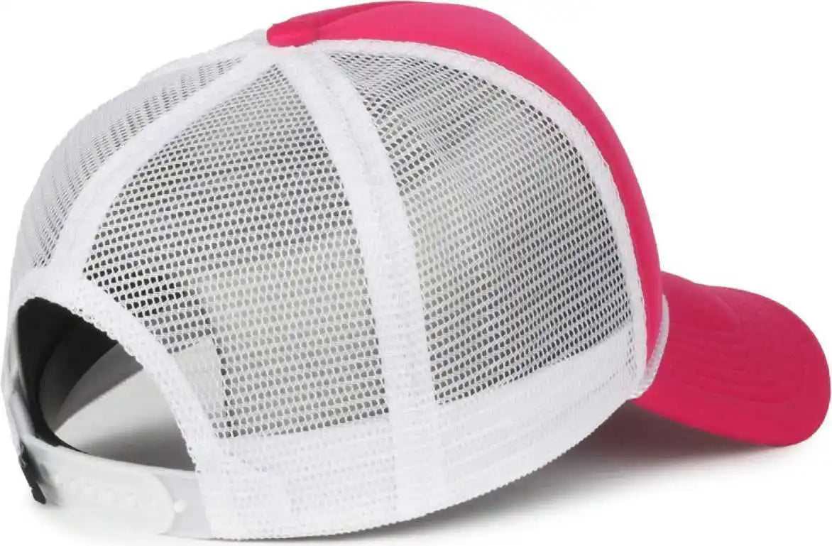 Oc Sports Ocfoam 5 Panel Foam Mesh Trucker with Cord Cap - Neon Pink White - Osfm