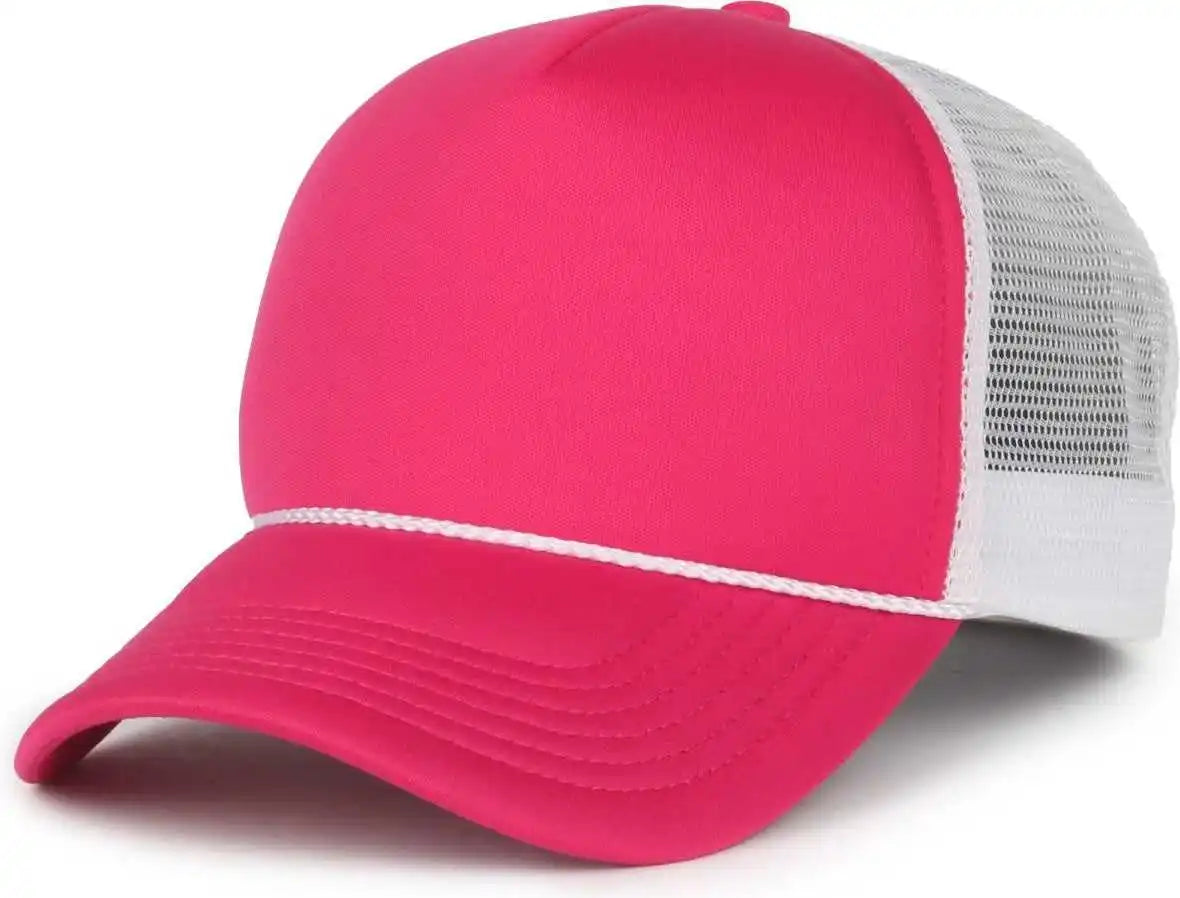 Oc Sports Ocfoam 5 Panel Foam Mesh Trucker with Cord Cap - Neon Pink White - Osfm