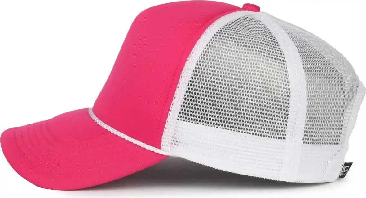 Oc Sports Ocfoam 5 Panel Foam Mesh Trucker with Cord Cap - Neon Pink White - Osfm