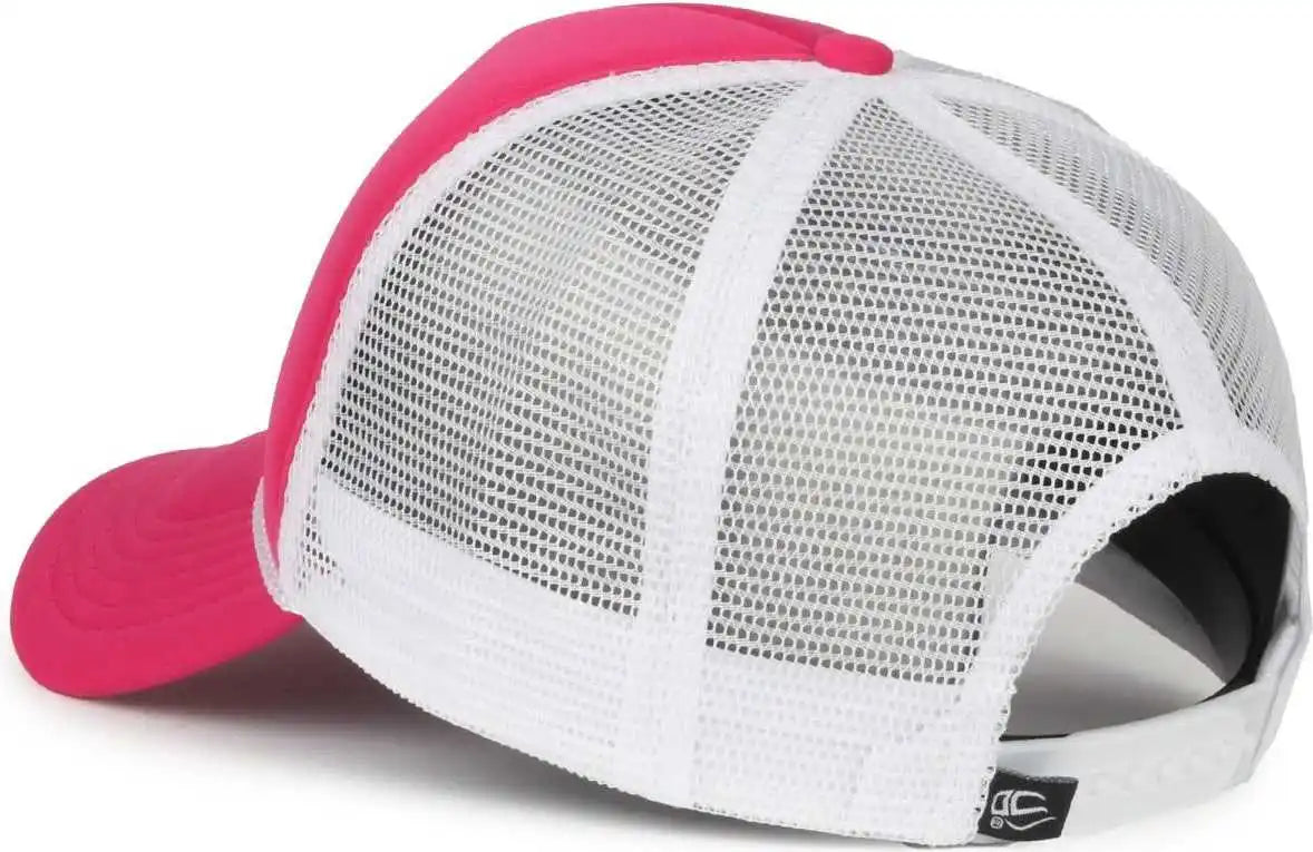 Oc Sports Ocfoam 5 Panel Foam Mesh Trucker with Cord Cap - Neon Pink White - Osfm