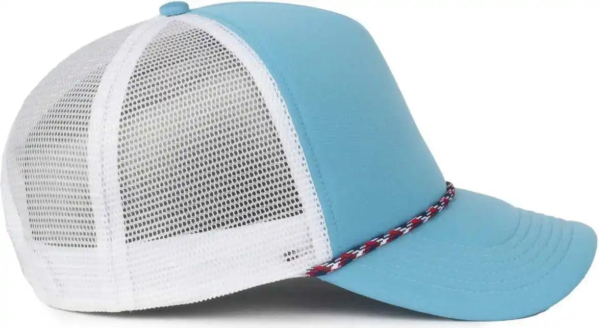Oc Sports Ocfoam 5 Panel Foam Mesh Trucker with Cord Cap - Surf Blue White - Osfm