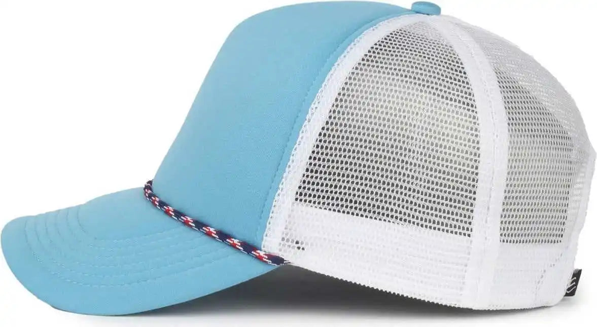 Oc Sports Ocfoam 5 Panel Foam Mesh Trucker with Cord Cap - Surf Blue White - Osfm