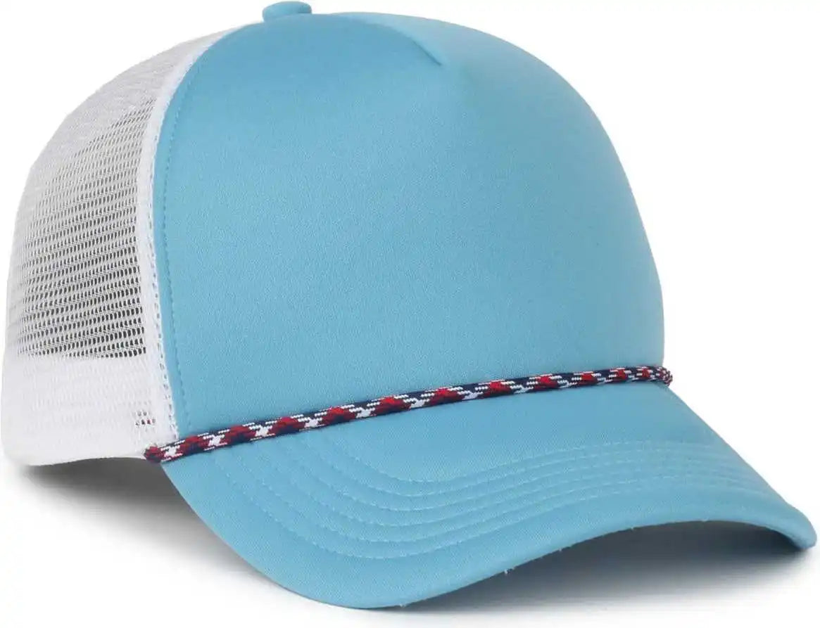 Oc Sports Ocfoam 5 Panel Foam Mesh Trucker with Cord Cap - Surf Blue White - Osfm