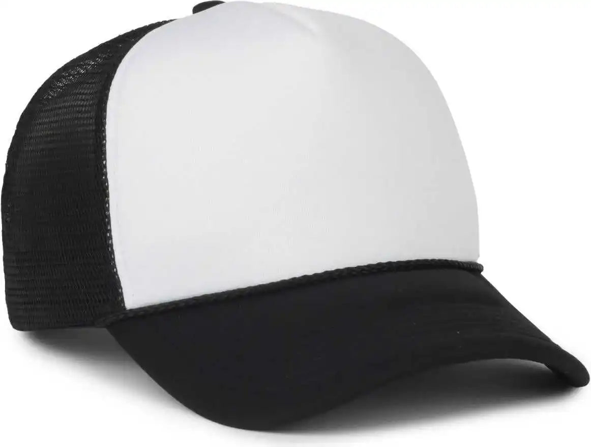 Oc Sports Ocfoam 5 Panel Foam Mesh Trucker with Cord Cap - White Black - Osfm