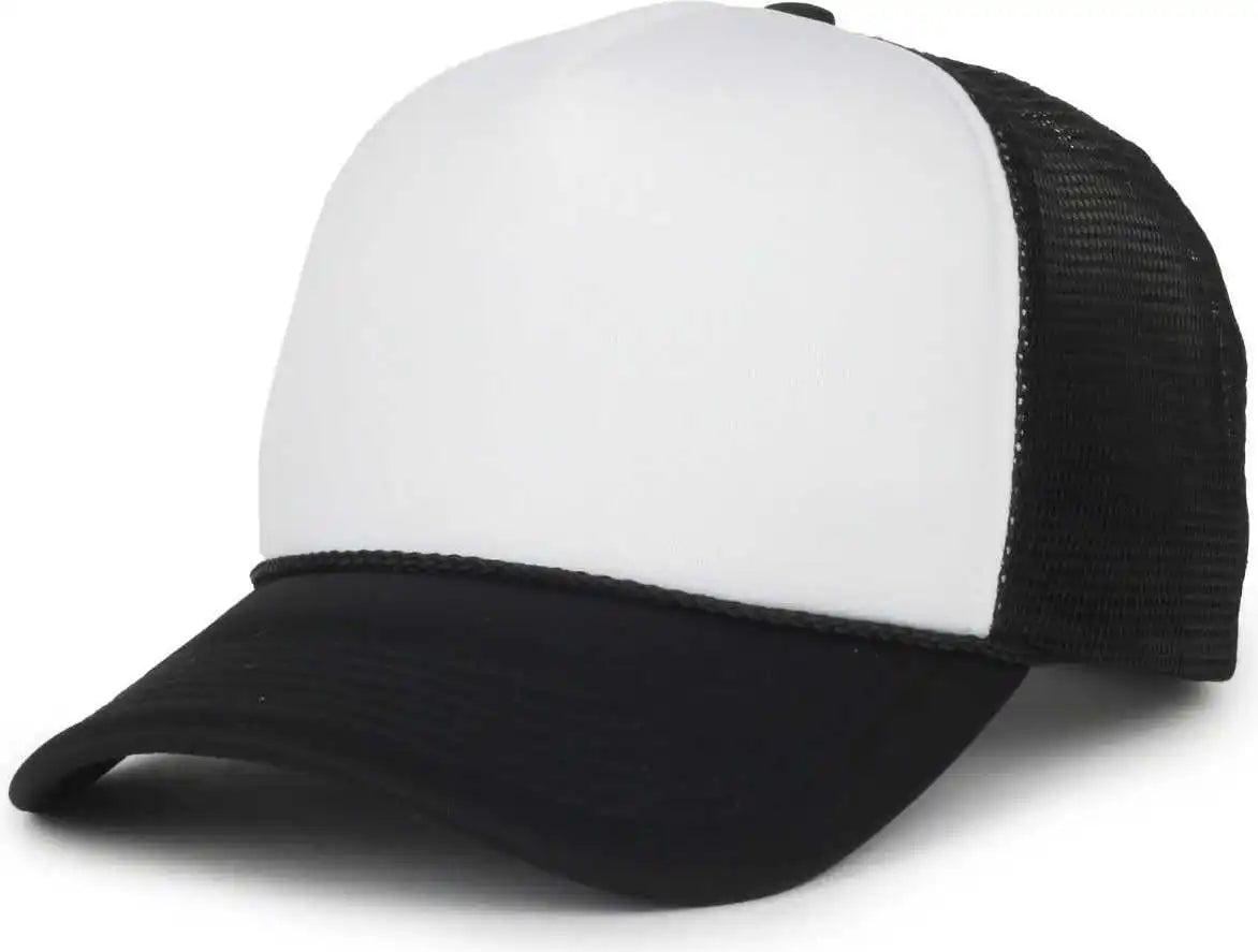 Oc Sports Ocfoam 5 Panel Foam Mesh Trucker with Cord Cap - White Black - Osfm