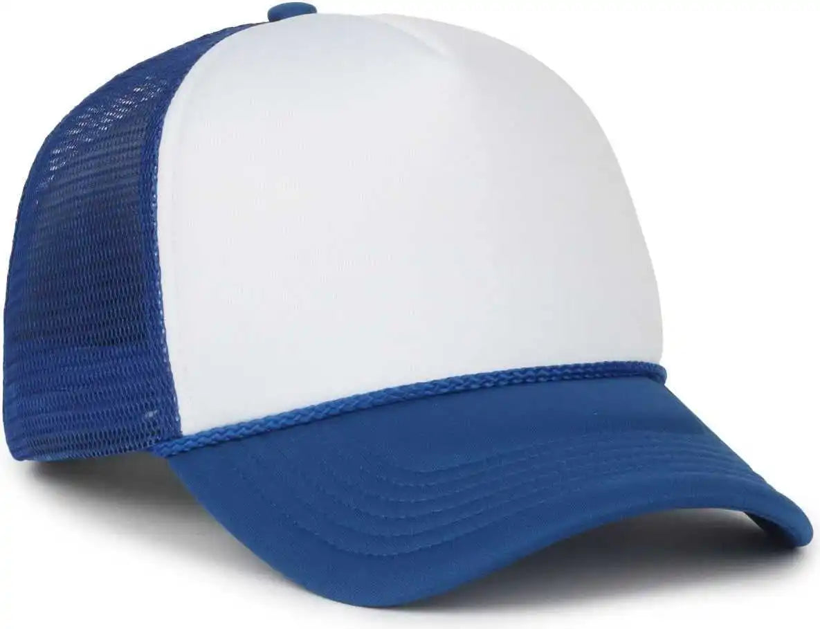 Oc Sports Ocfoam 5 Panel Foam Mesh Trucker with Cord Cap - White Royal - Osfm