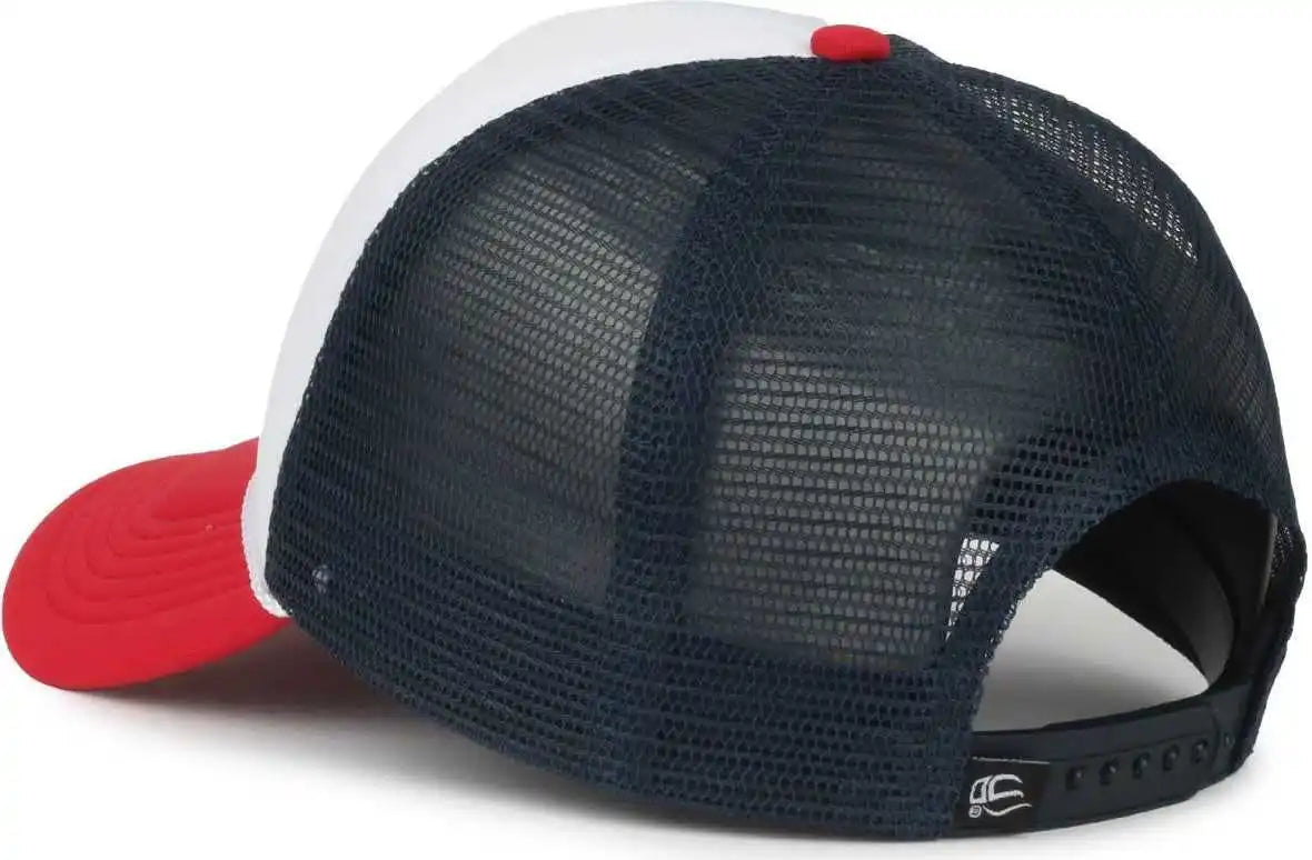 Oc Sports Ocfoam 5 Panel Foam Mesh Trucker with Cord Cap - White Navy Red - Osfm