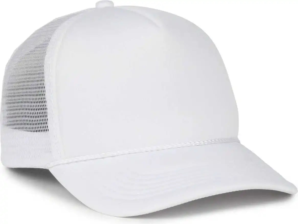 Oc Sports Ocfoam 5 Panel Foam Mesh Trucker with Cord Cap - White - Osfm
