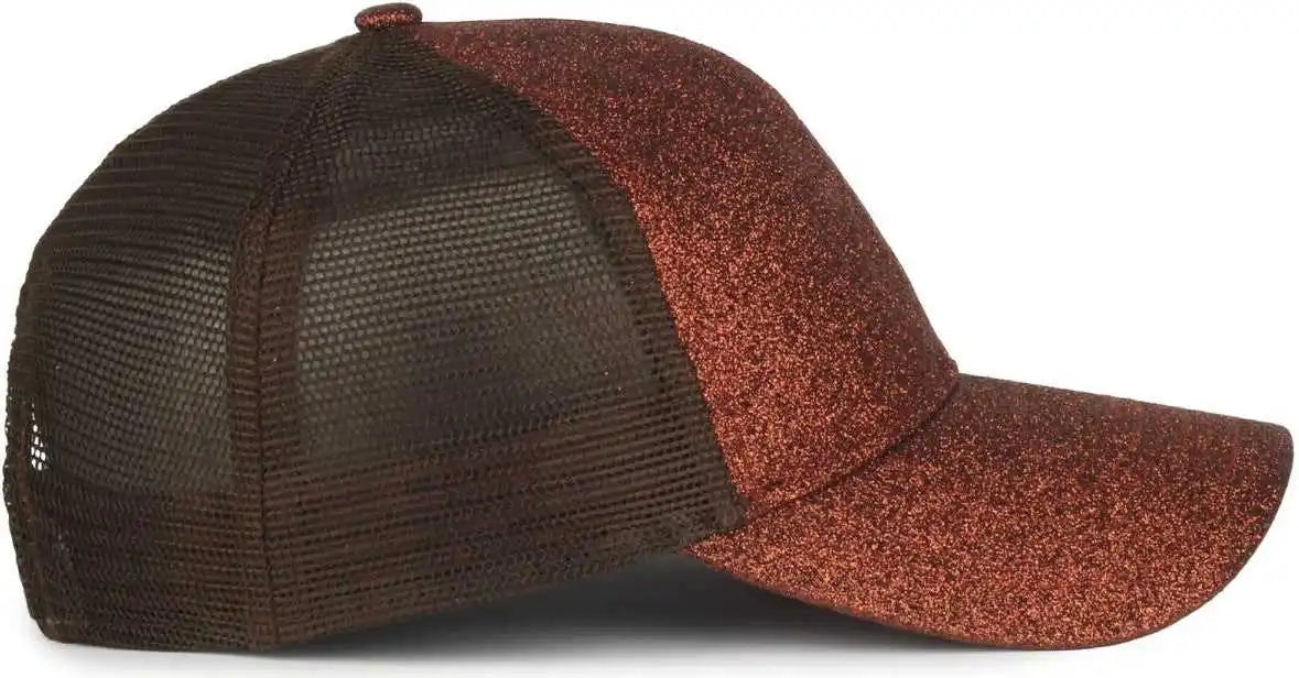 Oc Sports Ocgltr Glitter Mesh Back Cap - Copper Brown - Ladies
