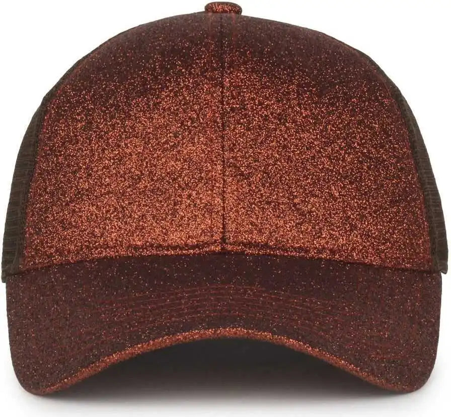 Oc Sports Ocgltr Glitter Mesh Back Cap - Copper Brown - Ladies