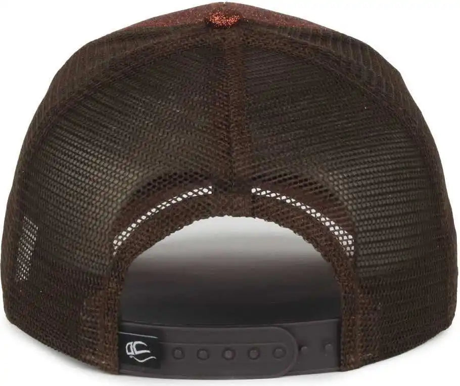 Oc Sports Ocgltr Glitter Mesh Back Cap - Copper Brown - Ladies