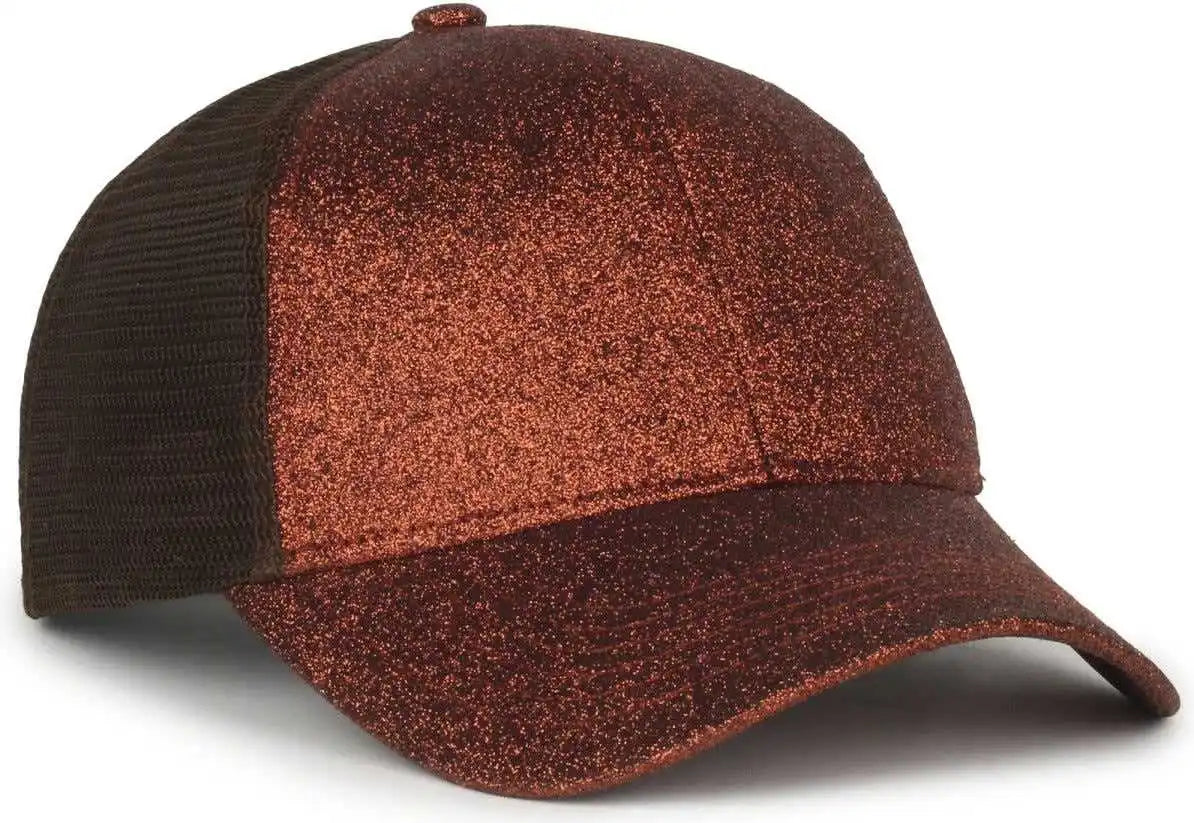 Oc Sports Ocgltr Glitter Mesh Back Cap - Copper Brown - Ladies