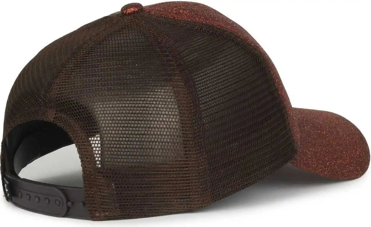 Oc Sports Ocgltr Glitter Mesh Back Cap - Copper Brown - Ladies