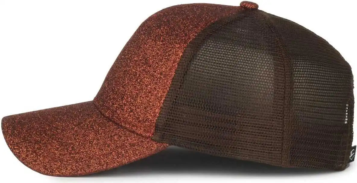 Oc Sports Ocgltr Glitter Mesh Back Cap - Copper Brown