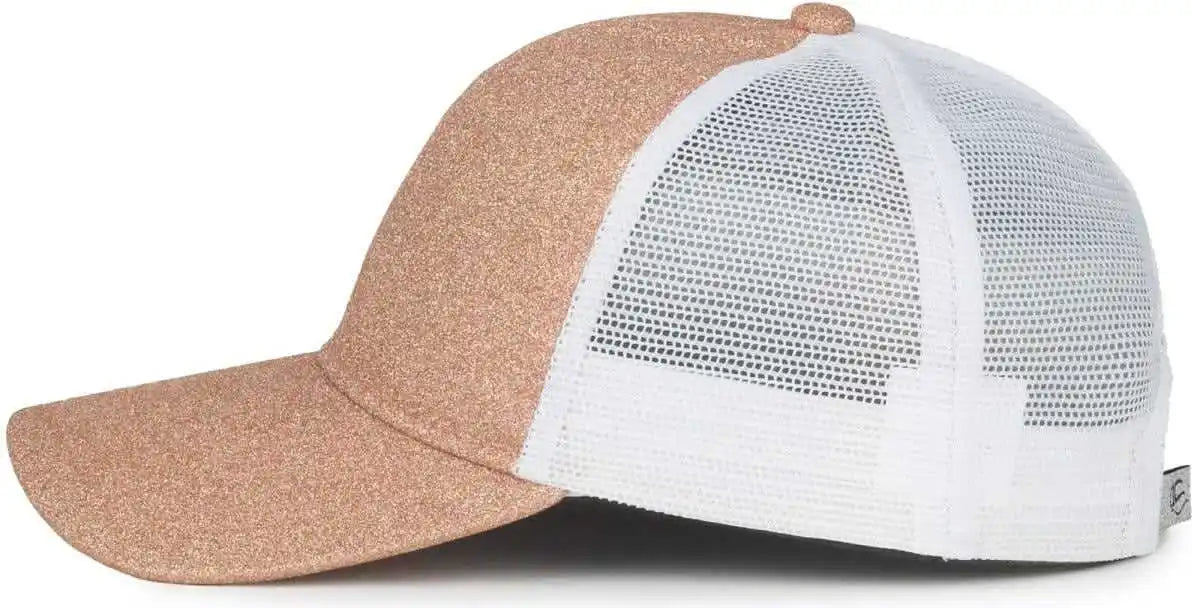 Oc Sports Ocgltr Glitter Mesh Back Cap - Rose Gold White - Ladies