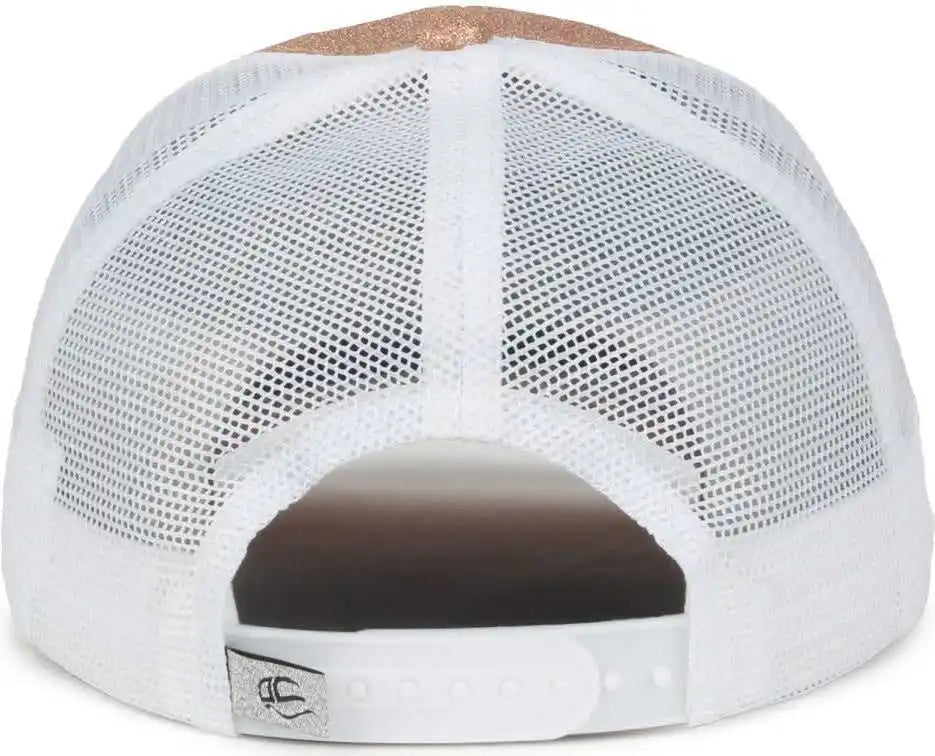 Oc Sports Ocgltr Glitter Mesh Back Cap - Rose Gold White - Ladies