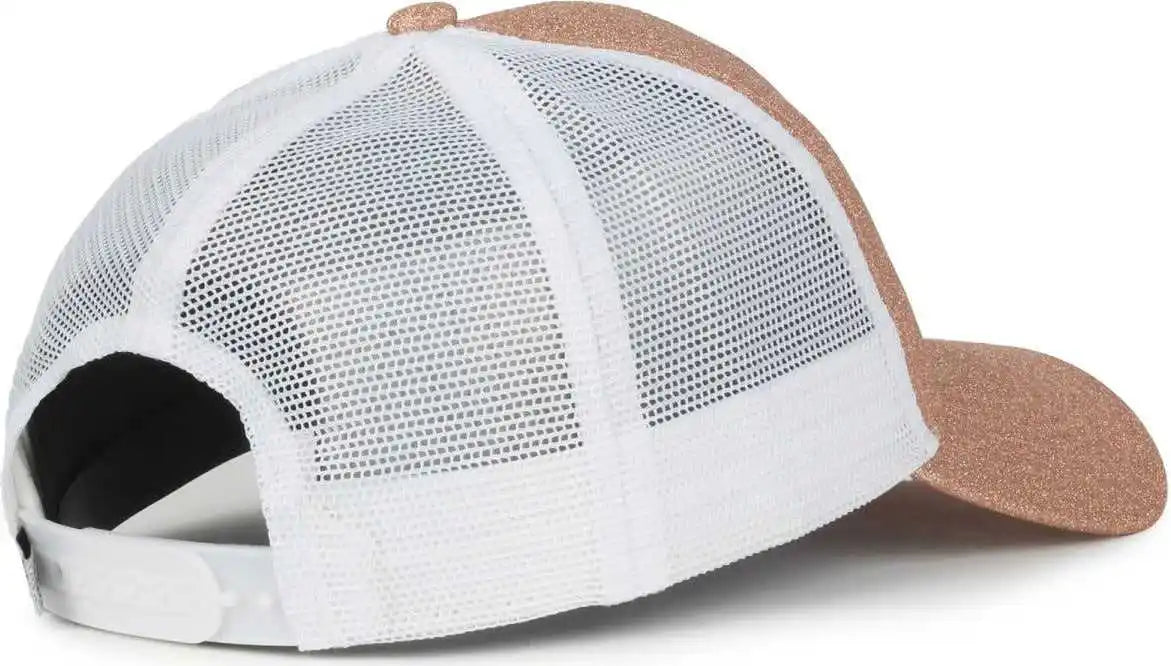 Oc Sports Ocgltr Glitter Mesh Back Cap - Rose Gold White - Ladies