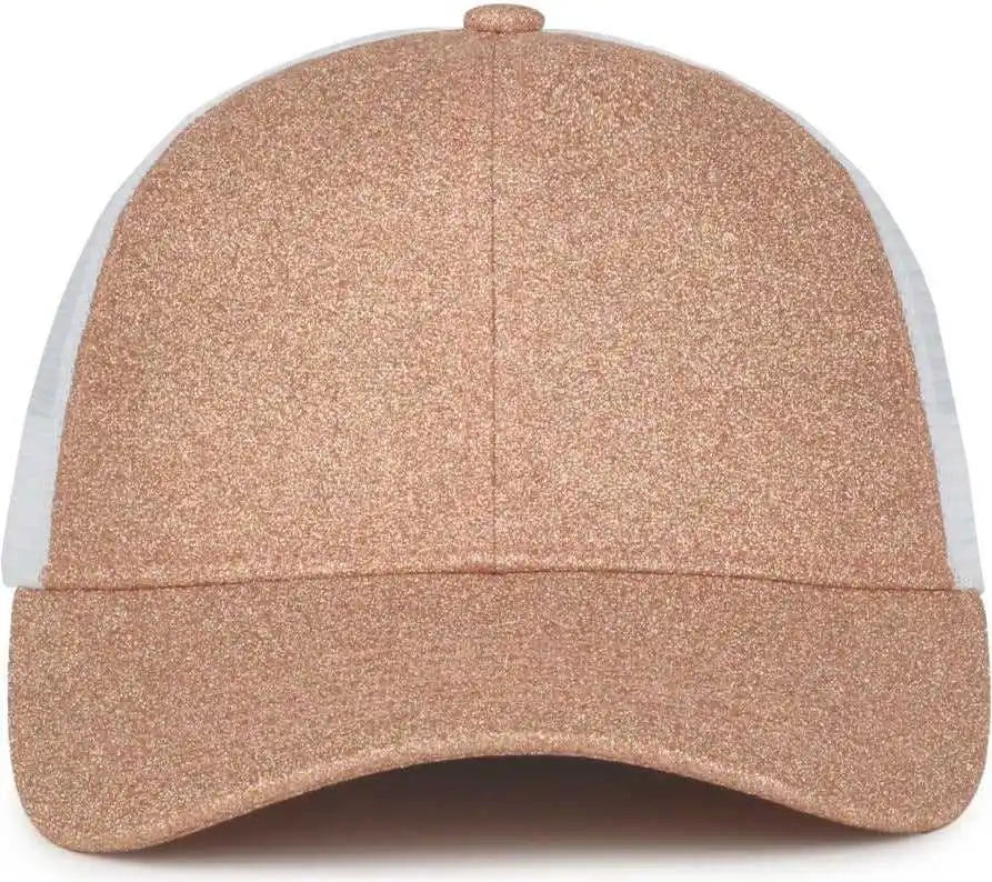 Oc Sports Ocgltr Glitter Mesh Back Cap - Rose Gold White