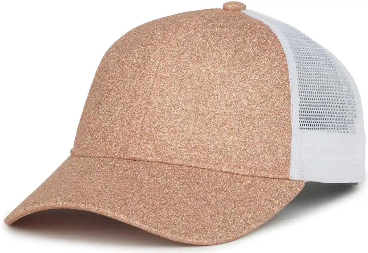Oc Sports Ocgltr Glitter Mesh Back Cap - Rose Gold White