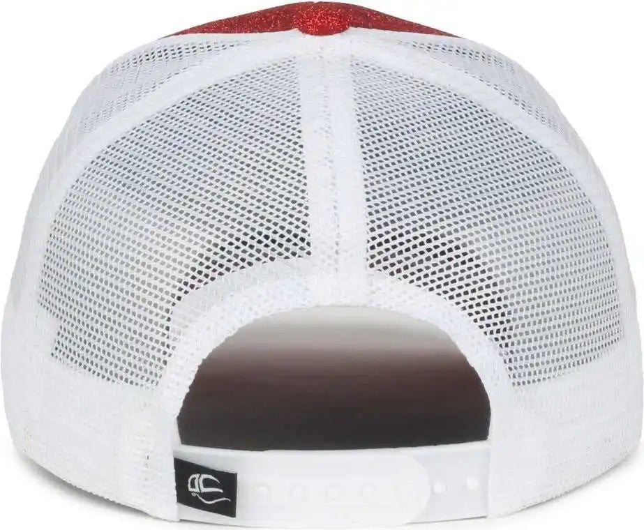 Oc Sports Ocgltr Glitter Mesh Back Cap - Ruby White - Ladies