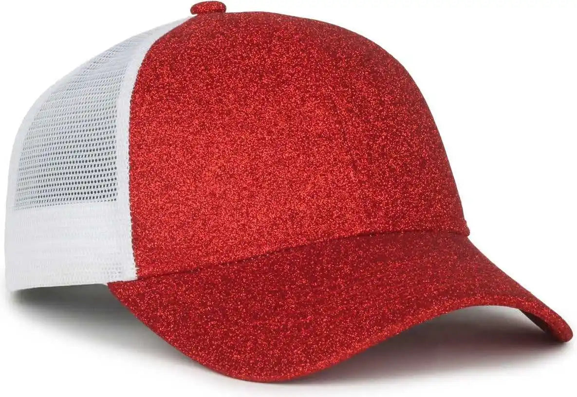 Oc Sports Ocgltr Glitter Mesh Back Cap - Ruby White - Ladies