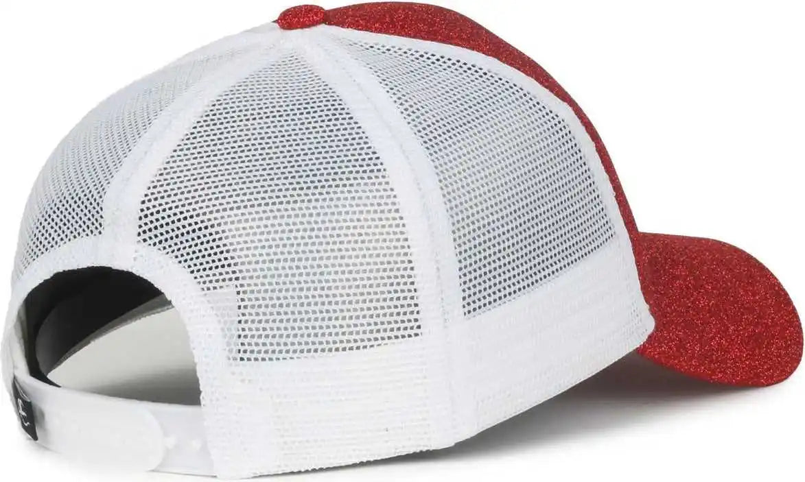 Oc Sports Ocgltr Glitter Mesh Back Cap - Ruby White - Ladies