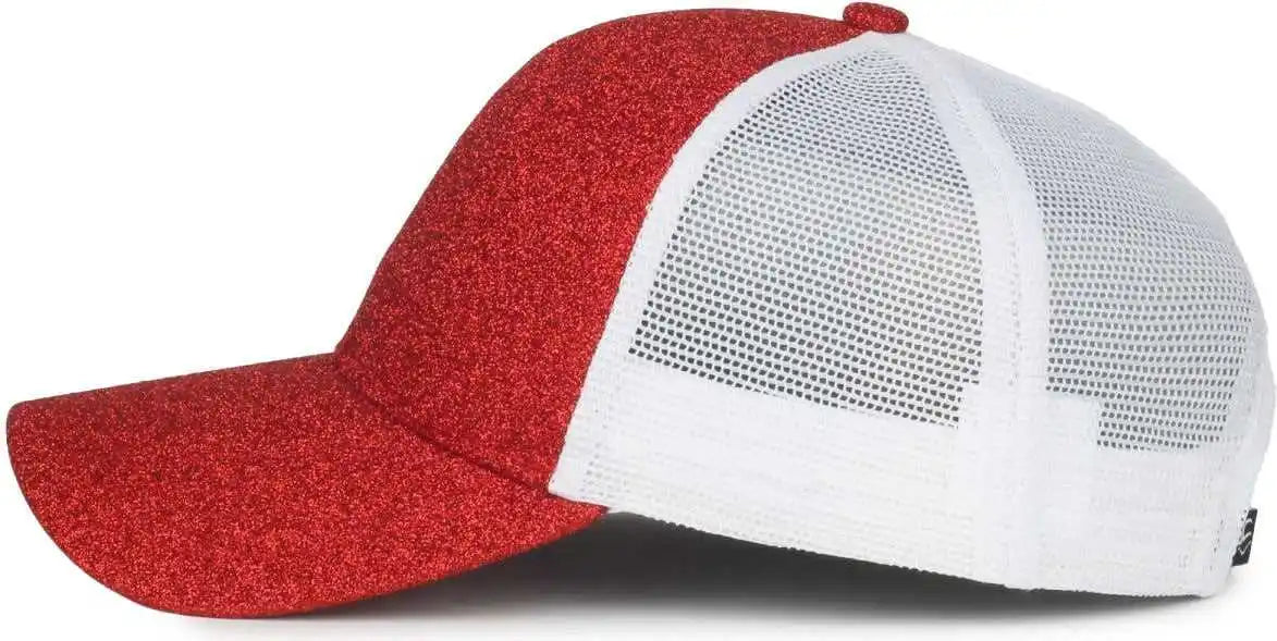 Oc Sports Ocgltr Glitter Mesh Back Cap - Ruby White - Ladies
