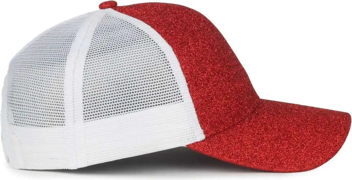 Oc Sports Ocgltr Glitter Mesh Back Cap - Ruby White - Ladies