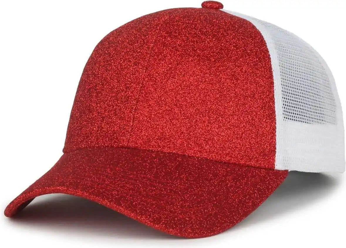 Oc Sports Ocgltr Glitter Mesh Back Cap - Ruby White - Ladies