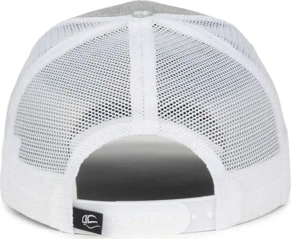 Oc Sports Ocgltr Glitter Mesh Back Cap - Silver White - Ladies