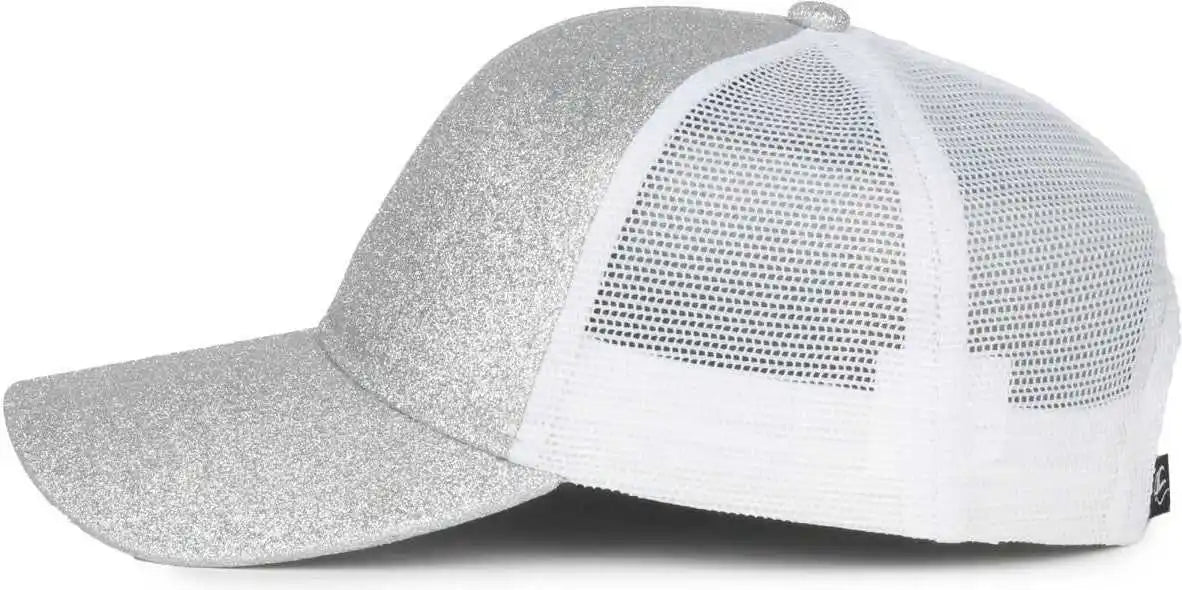Oc Sports Ocgltr Glitter Mesh Back Cap - Silver White - Ladies