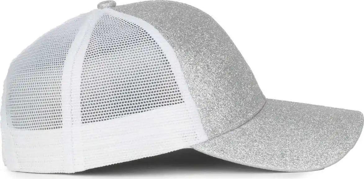 Oc Sports Ocgltr Glitter Mesh Back Cap - Silver White - Ladies