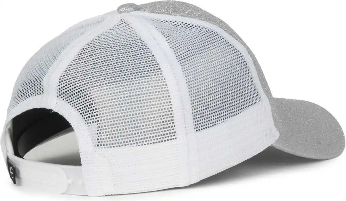 Oc Sports Ocgltr Glitter Mesh Back Cap - Silver White - Ladies
