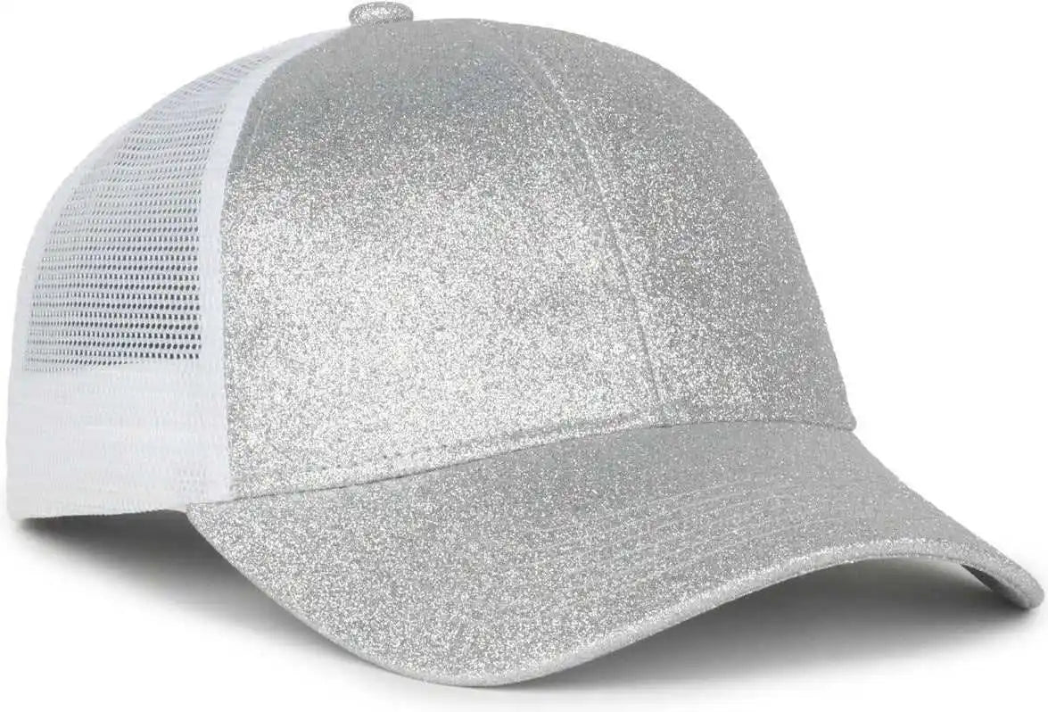 Oc Sports Ocgltr Glitter Mesh Back Cap - Silver White - Ladies