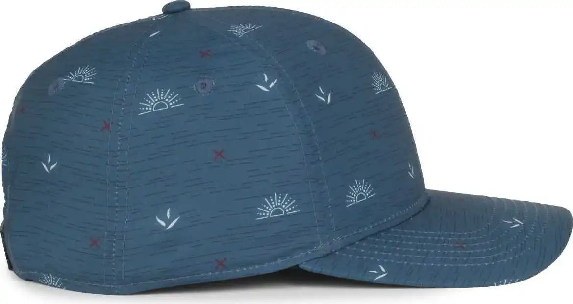 Oc Sports Ocp100 Sublimated Pattern Pro Crown Cap - Agave Sunset Slate Blue - Osfm