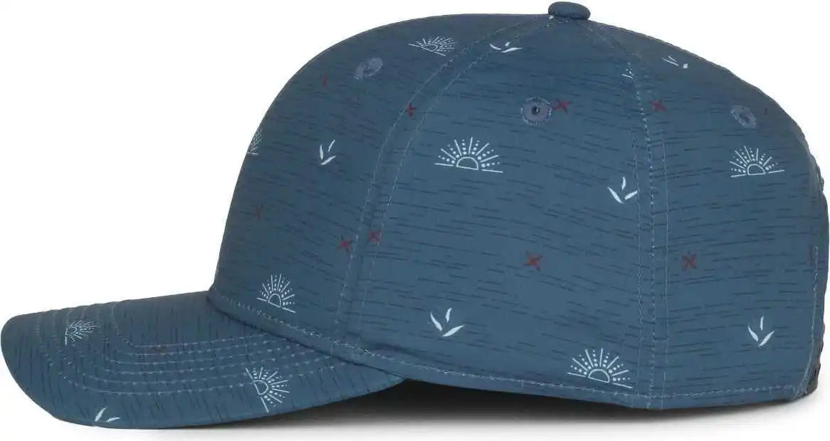 Oc Sports Ocp100 Sublimated Pattern Pro Crown Cap - Agave Sunset Slate Blue - Osfm