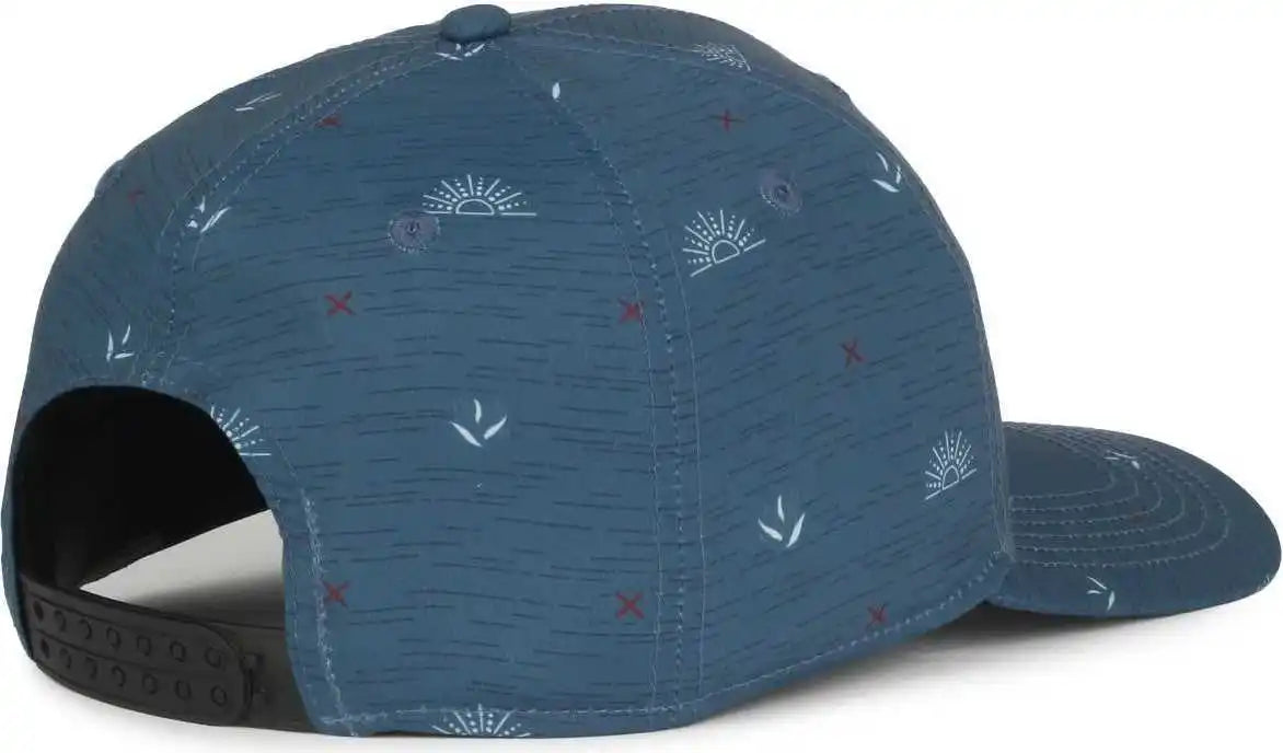 Oc Sports Ocp100 Sublimated Pattern Pro Crown Cap - Agave Sunset Slate Blue - Osfm